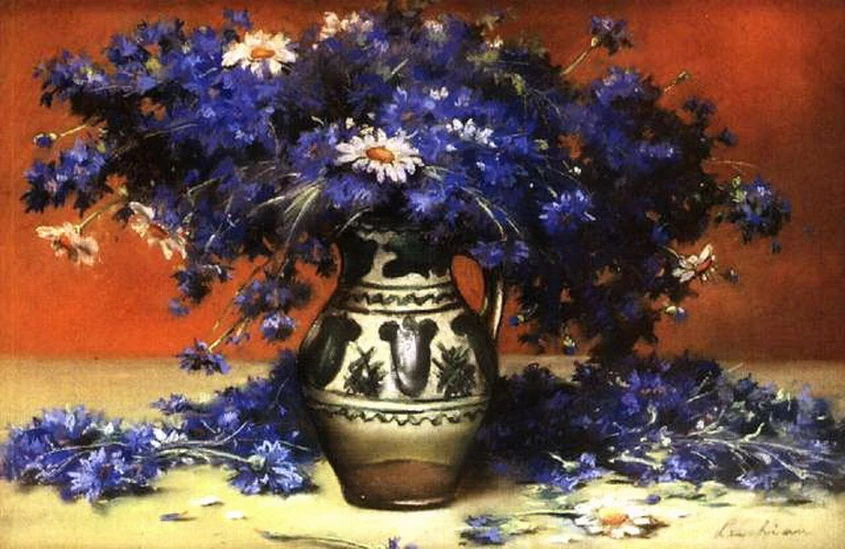 Natura morta con Fiori di mais in un vaso